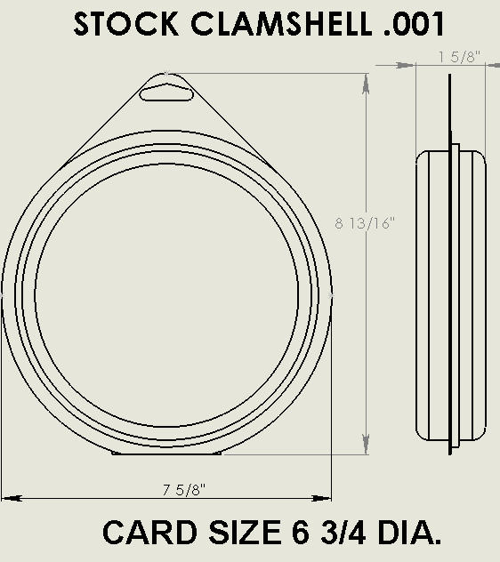 clamshell packaging stock sizes